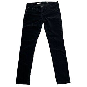 AG Velvet Jeans 30 Legging Black Skinny Stretch Pants USA Made Holiday Chic Luxe